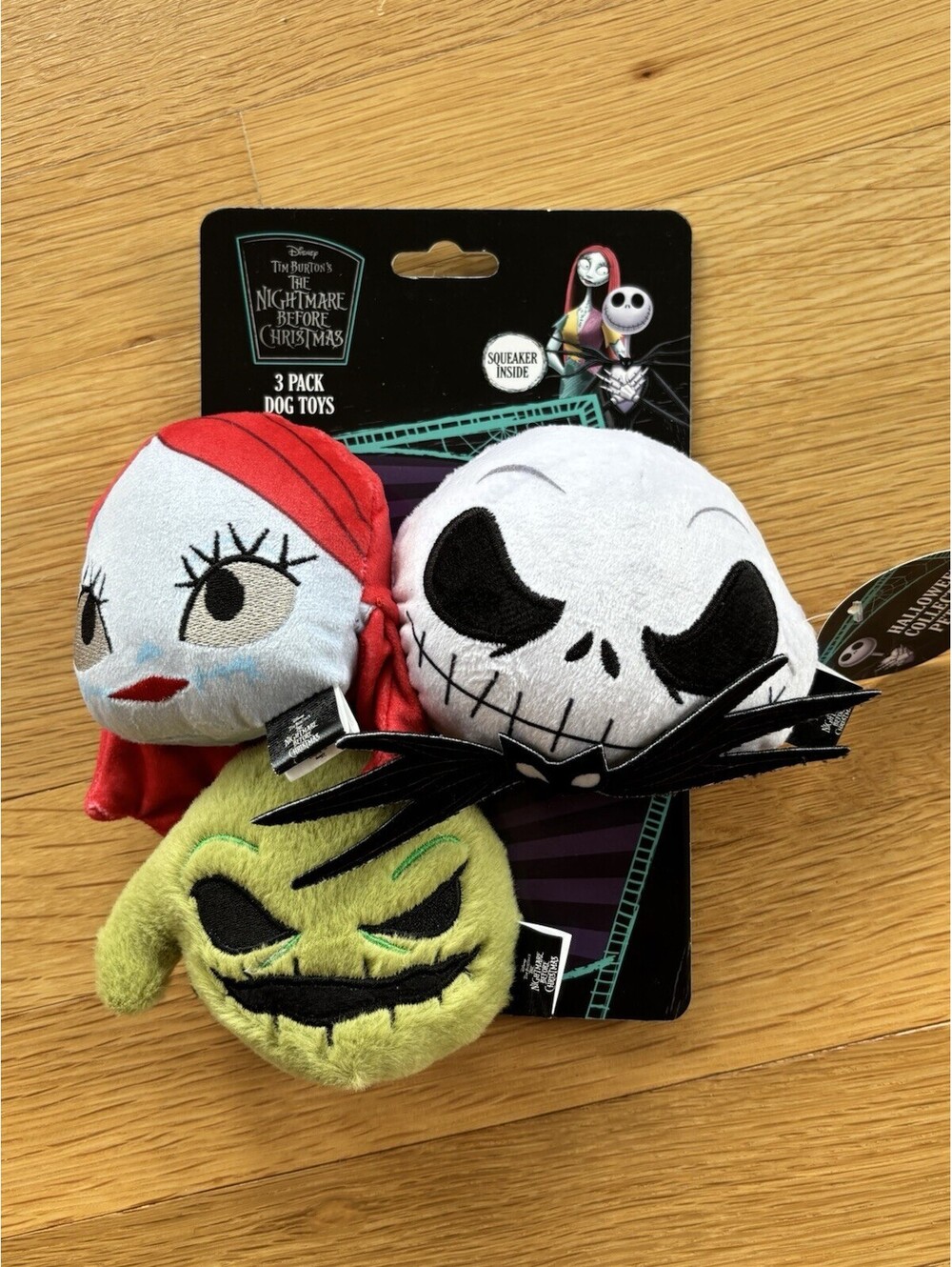 Disney Nightmare Before Christmas Dog Toys 3 Pack Jack Sally Oogie Squeakers